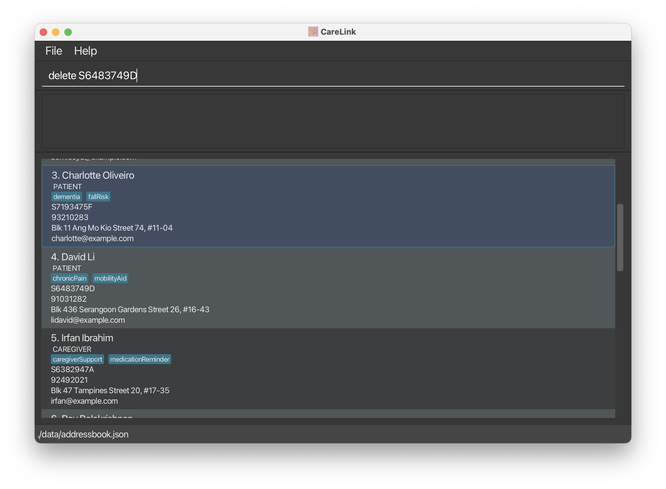 delete command example