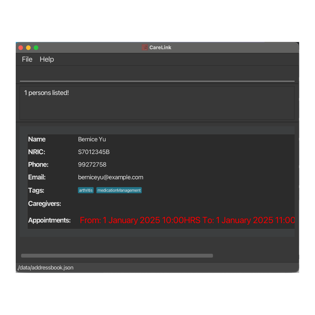 Find Appointment command example